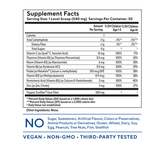 You+yours tasteless multivitamin powder dissolves clear in drinks