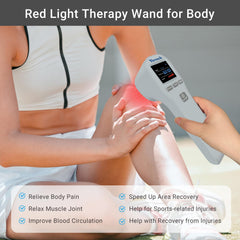 Yoveck red-light therapy device LED display close-up for easy session control.