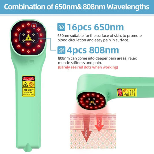 Yoveck red light therapy device side view shows compact design for travel-friendly sessions.