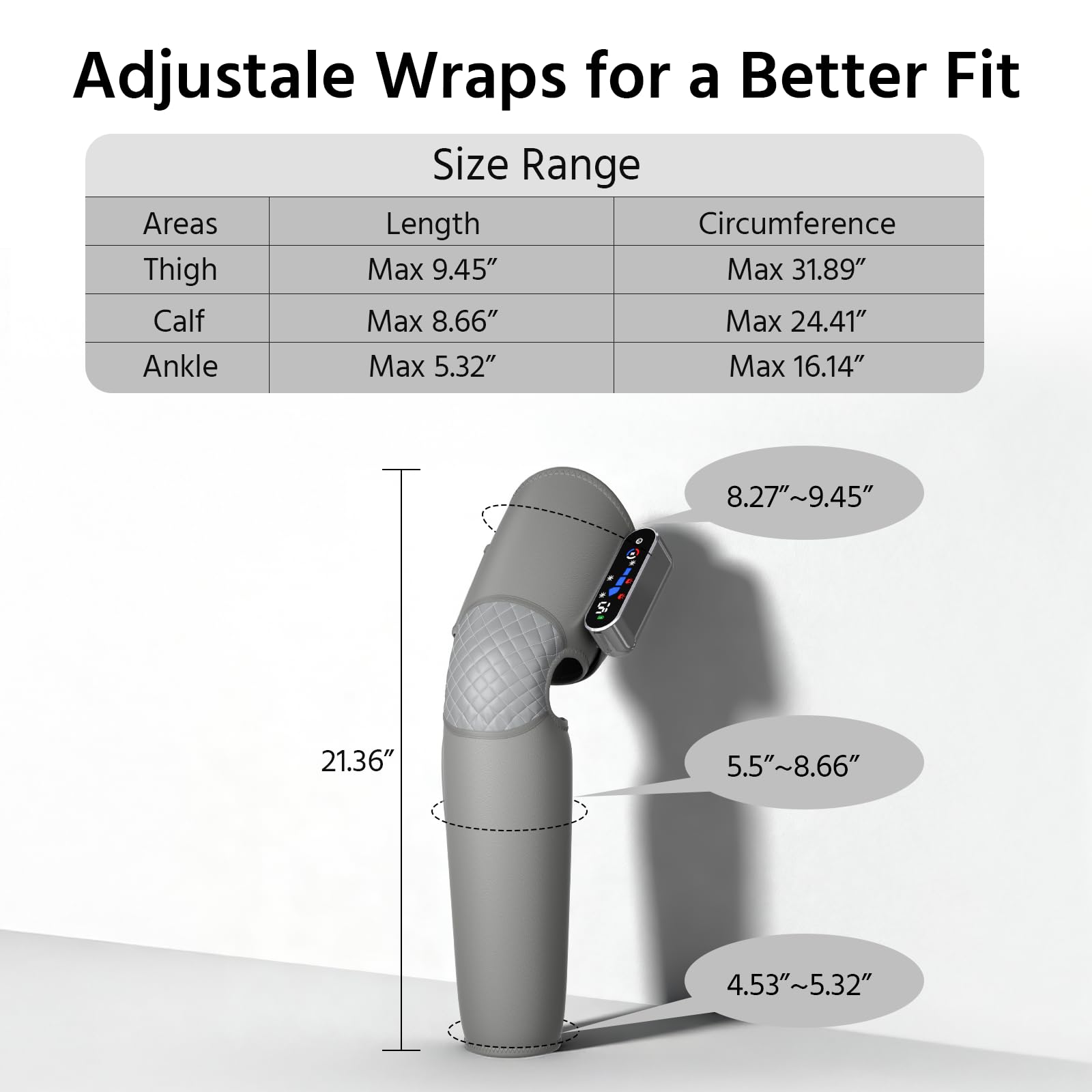 yoyomax leg massager soft PU leather feels gentle on skin