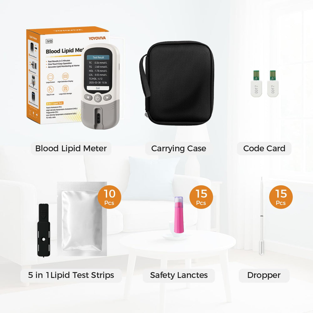 YOYOVIVA fingerstick input enables quick lipid panel readings.