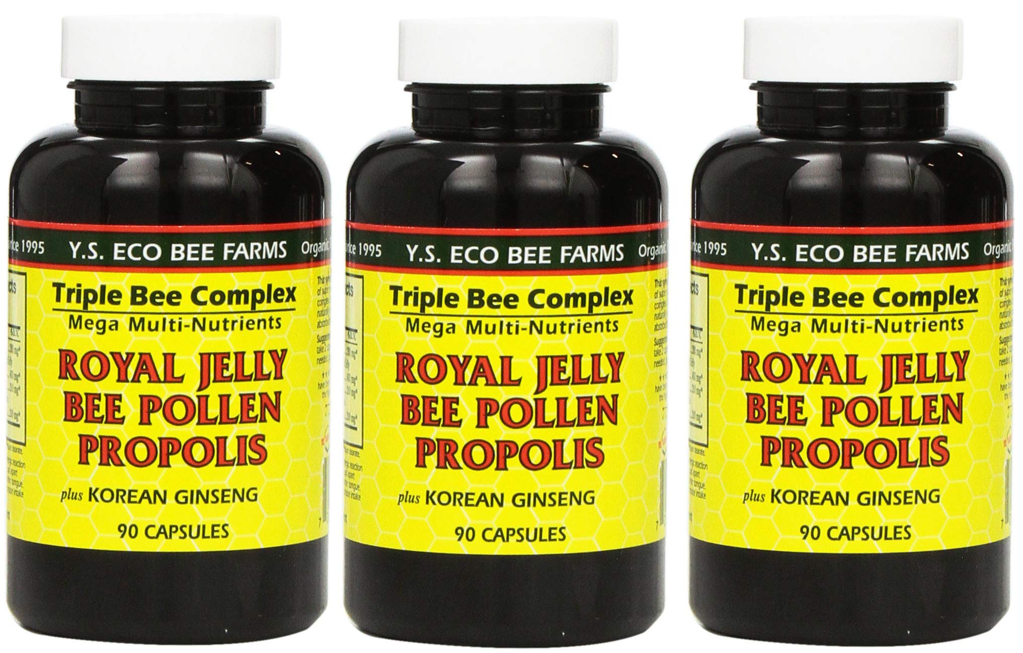 YS Eco Bee Farms royal jelly capsules in bottle for daily nourishment