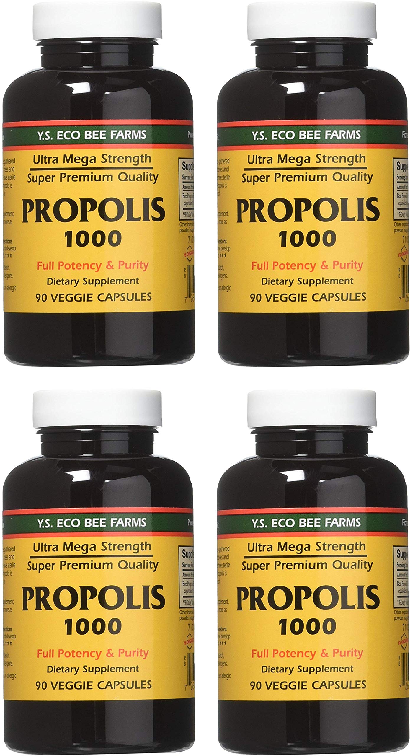 YS Eco Bee Farms Propolis 1000 bottle front view for daily supplementation.