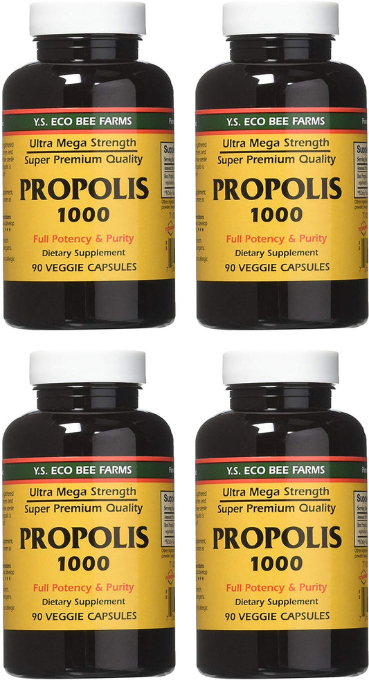YS Eco Bee Farms Propolis 1000 bottle front view for daily supplementation.