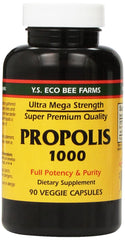 YS Eco Bee Farms Propolis Raw 1000mg bottle ready for daily supplement use