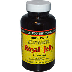 YS Eco Bee Farms Royal Jelly 2000 Mg bottle front view for daily nutritional support