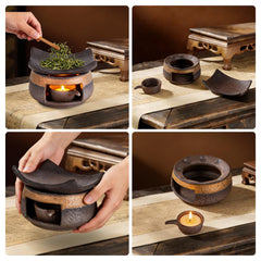 YSZYPETHE 4in1 herb burner diffuser in use, blending oils, wax, herbs, and heat