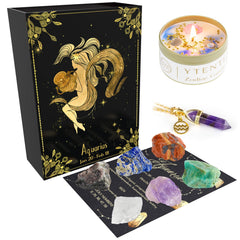 YTENTE Aquarius soy candle with glitter top for cozy ambience and scent
