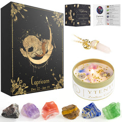 YTENTE Capricorn crystal gift set with candle for mindful gifting and ambiance