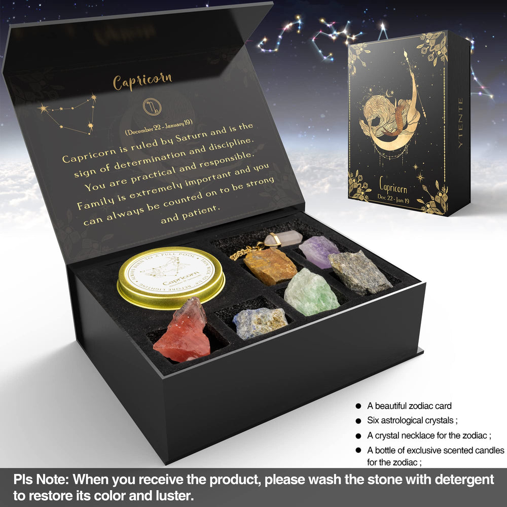 YTENTE crystal healing stones for Capricorn for chakra balance and decor
