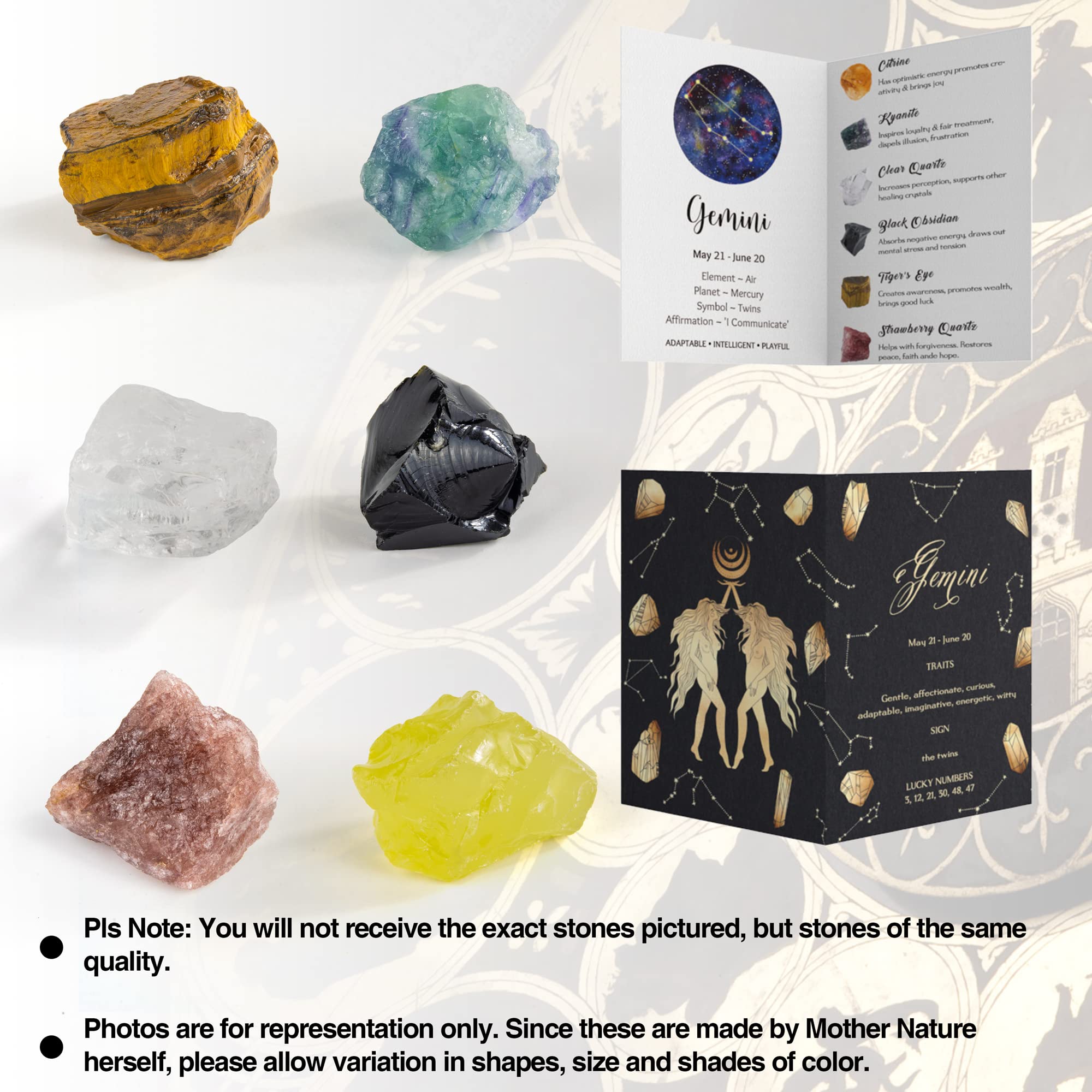 YTENTE crystal stones assortment including Garnet and Amethyst