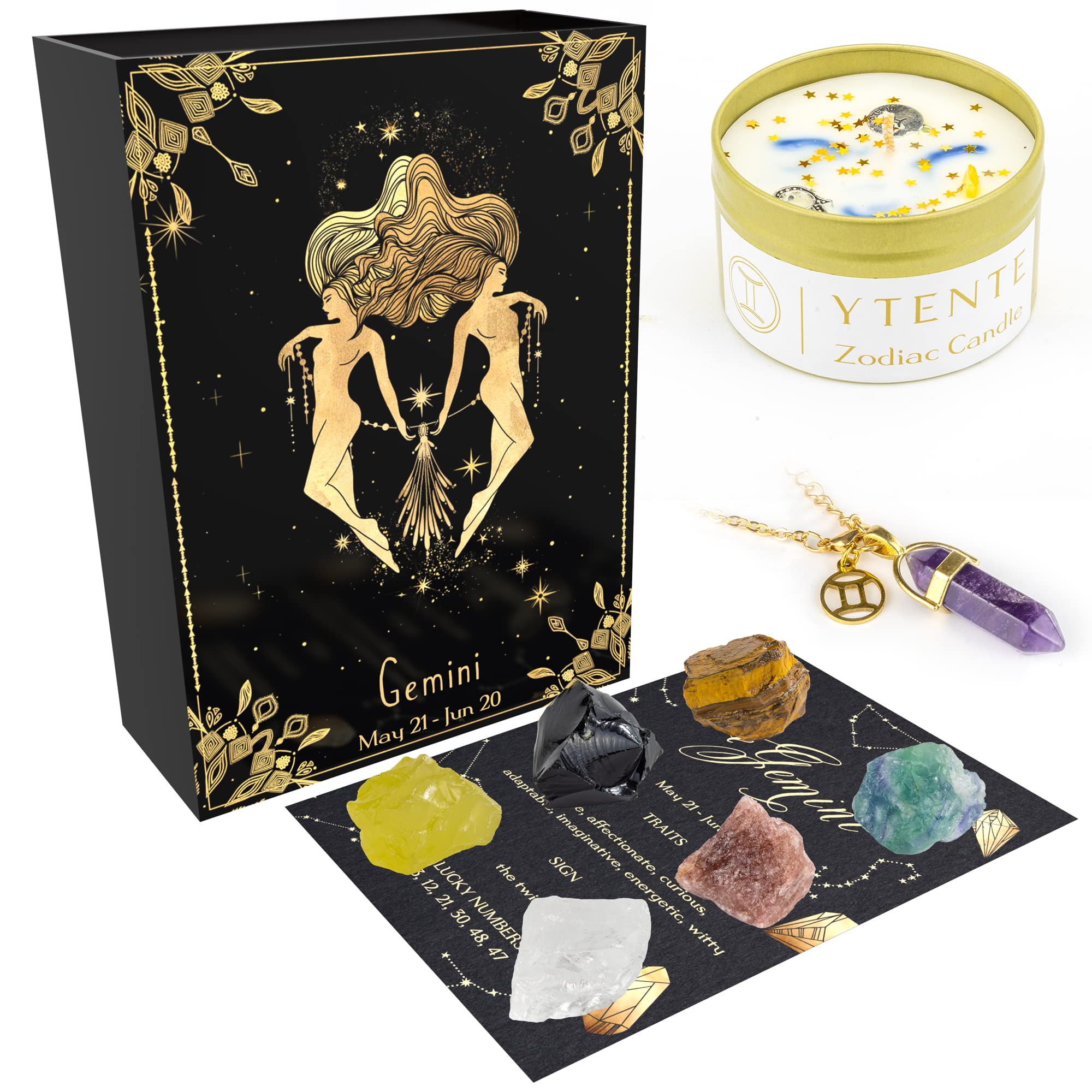 YTENTE Gemini crystal pendant necklace for daily wear and gifting