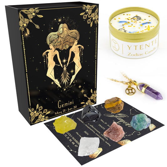 YTENTE Gemini crystal pendant necklace for daily wear and gifting