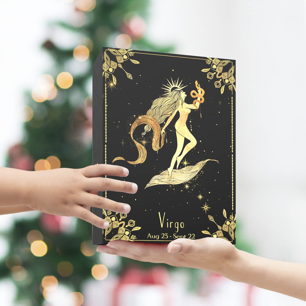 YTENTE zodiac card and box highlight crystals and zodiac symbolism