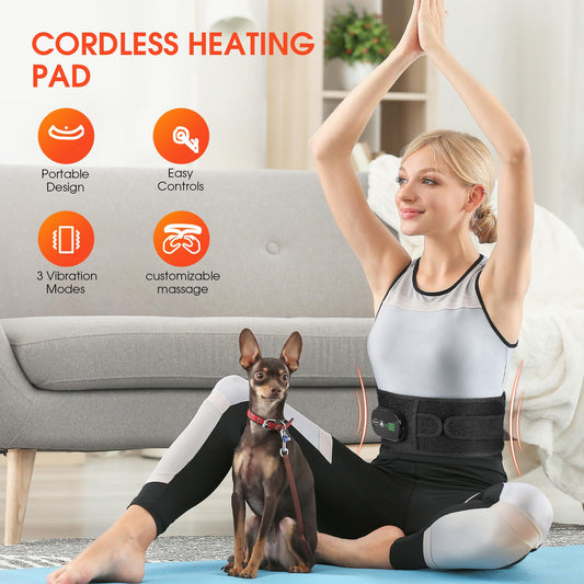 YUANBO heated back massager worn around the waist during daily activities for comfort