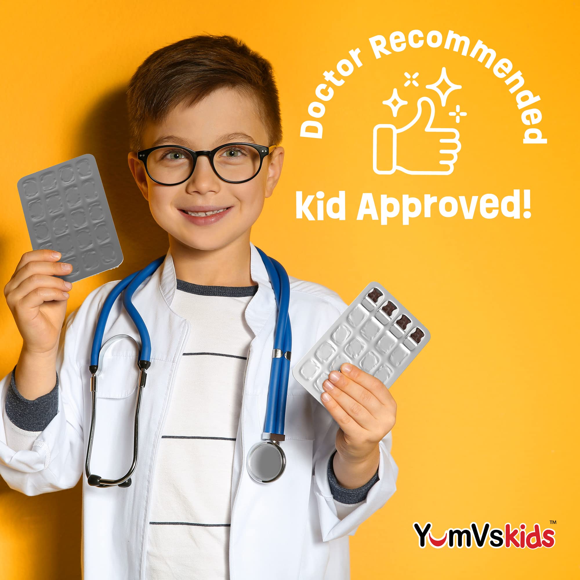 YUM-V'S prebiotic fiber chocolate supports regularity in kids