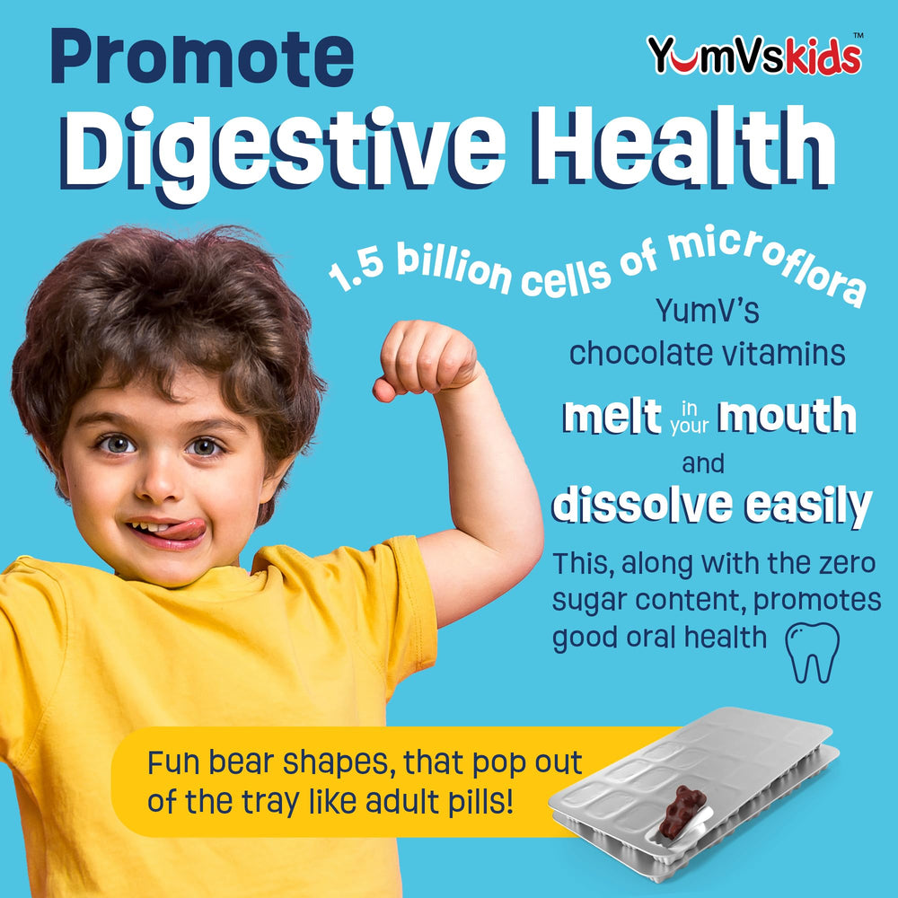 YUM-V'S foil packets for travel, convenient probiotic doses