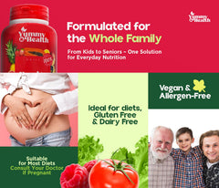 Yummy & Health close-up of capsules showing texture and natural ingredients.