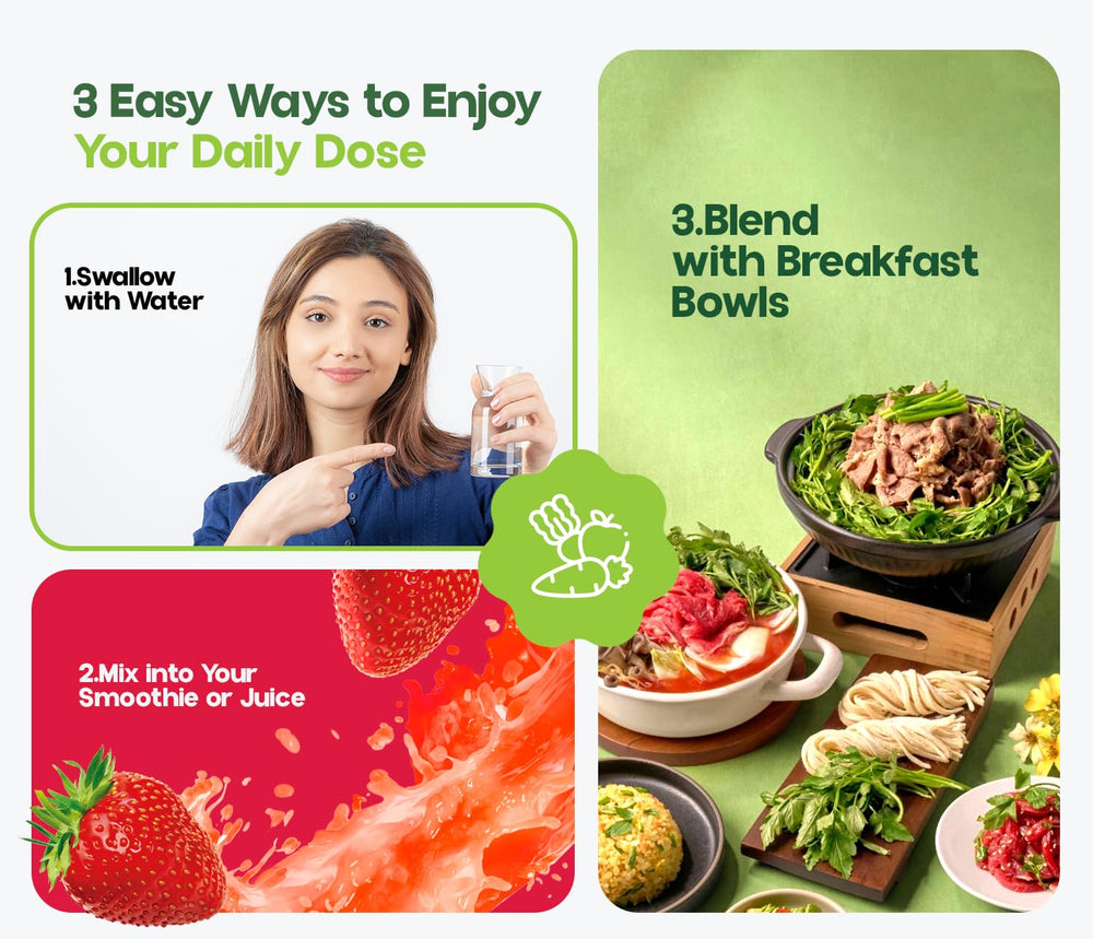 Yummy & Health bottle on kitchen counter ready for daily wellness routine.