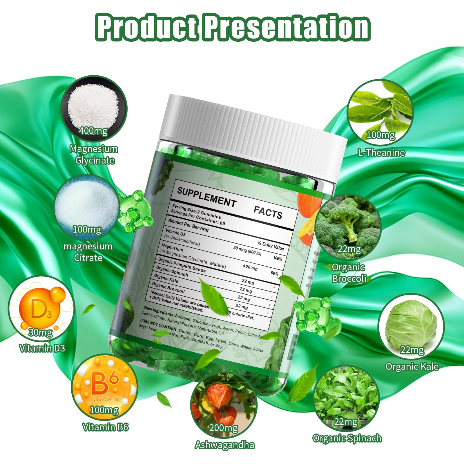 YUMOYI SPRUCE JIYIN gummies label highlighting high-bioavailability formulation