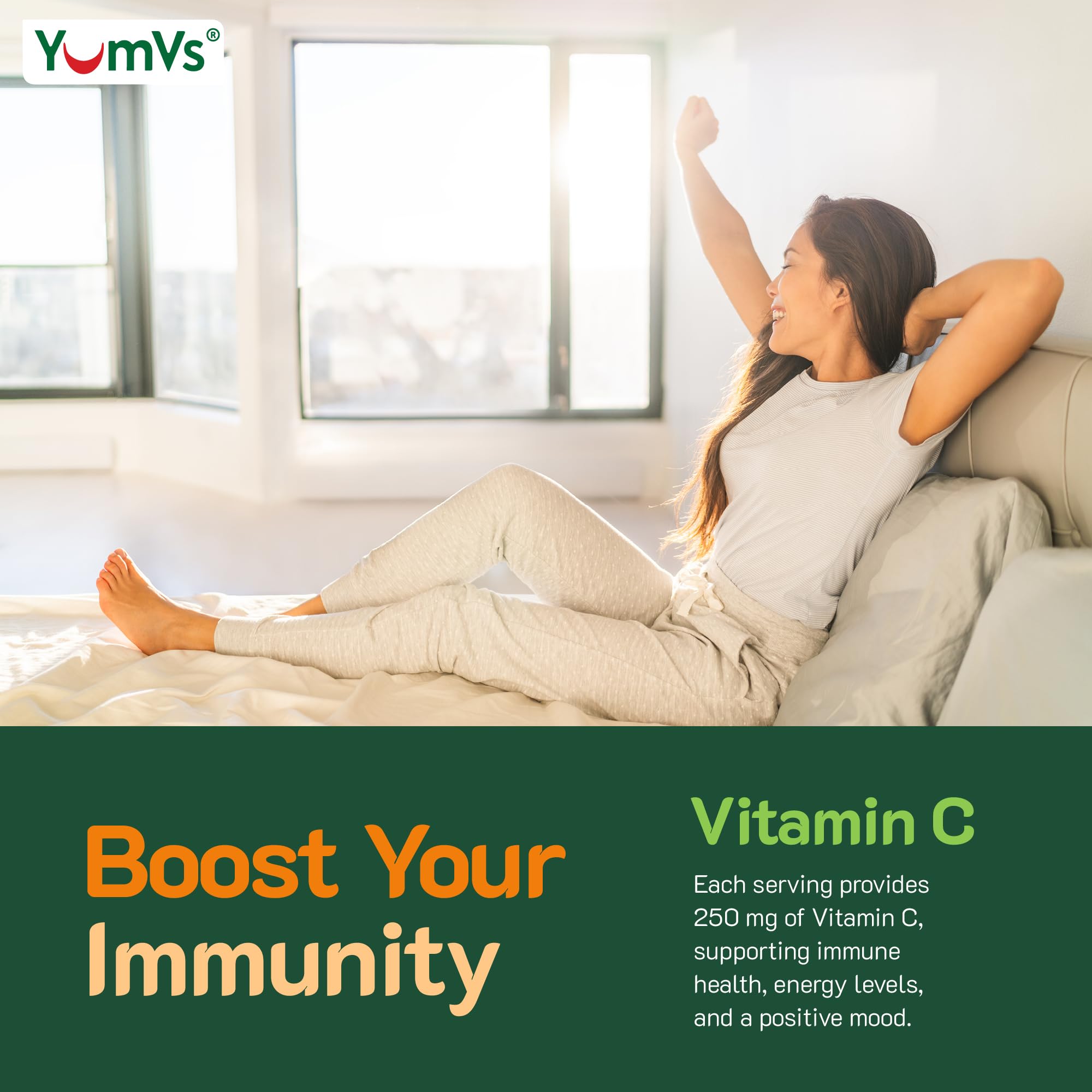 YumVs Vitamin C Gummies gelatin-free chews for vegetarian consumers