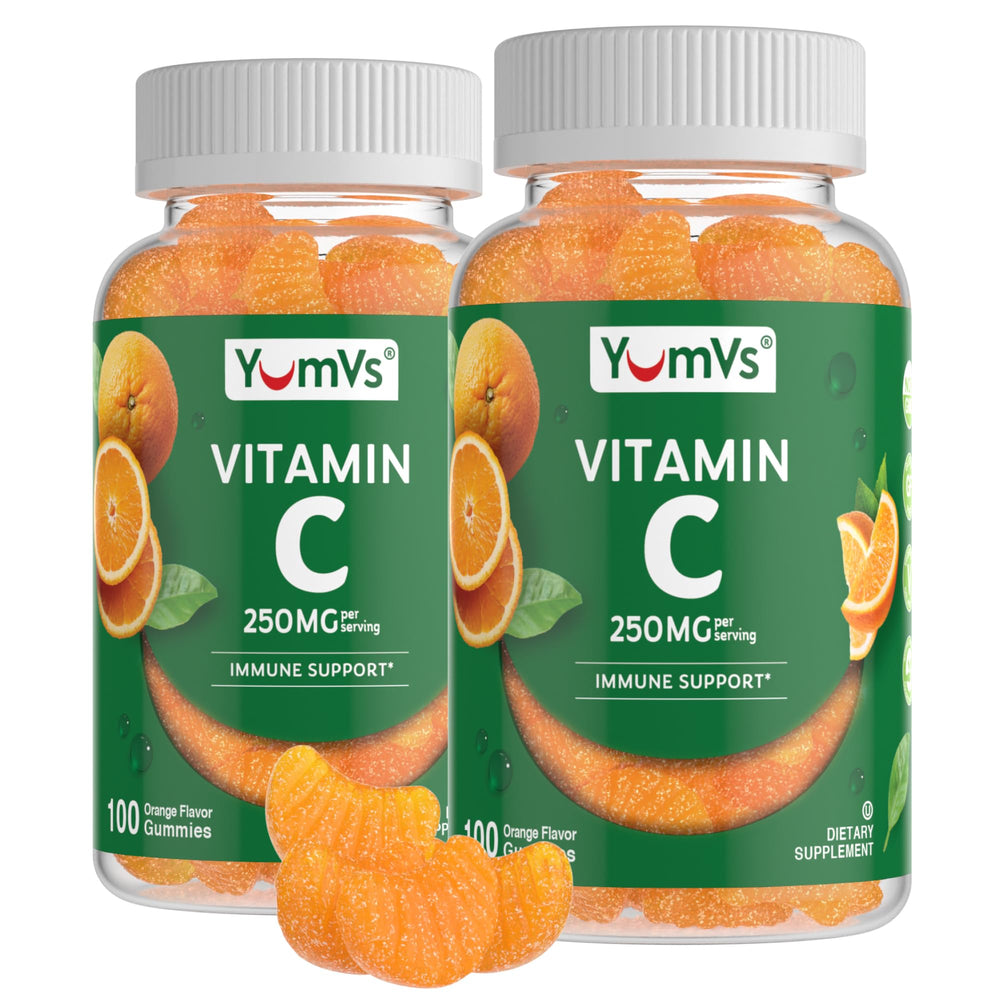 YumVs Vitamin C Gummies orange bottle for daily immune support