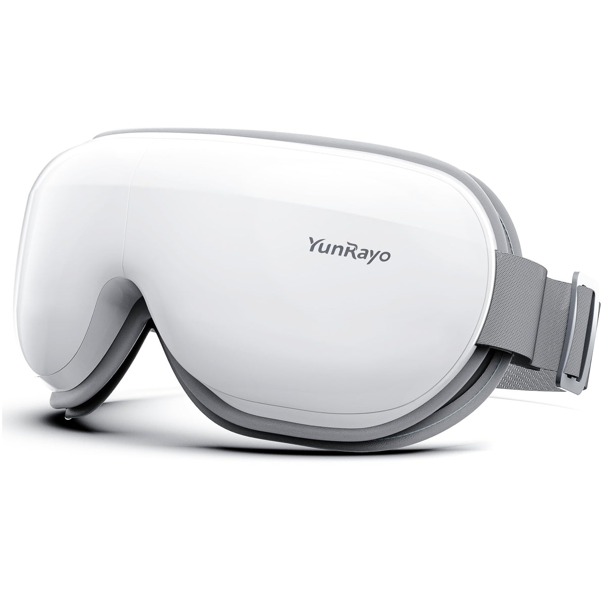 YunRayo eye massager in use with Bluetooth music for relaxation and eye fatigue relief