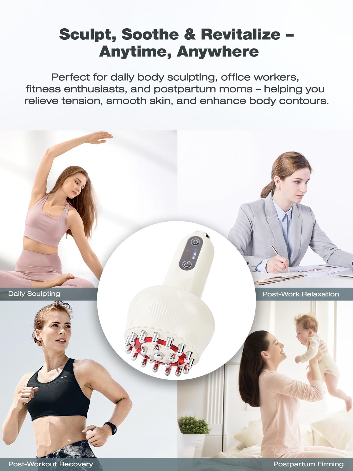Yuonry body lotion paired with massager boosts conduction and results