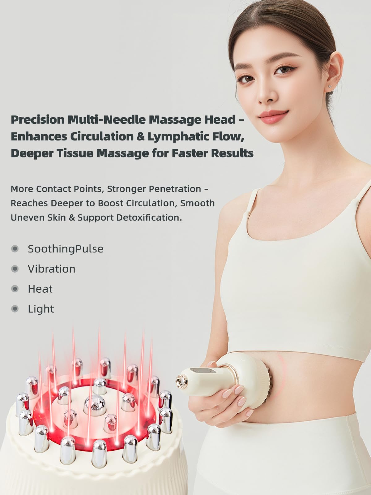 Yuonry rechargeable wireless massager shown portable for home, office, or travel use