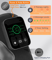 YUQBLITTY knee brace control panel touchscreen enables easy heat and massage customization.