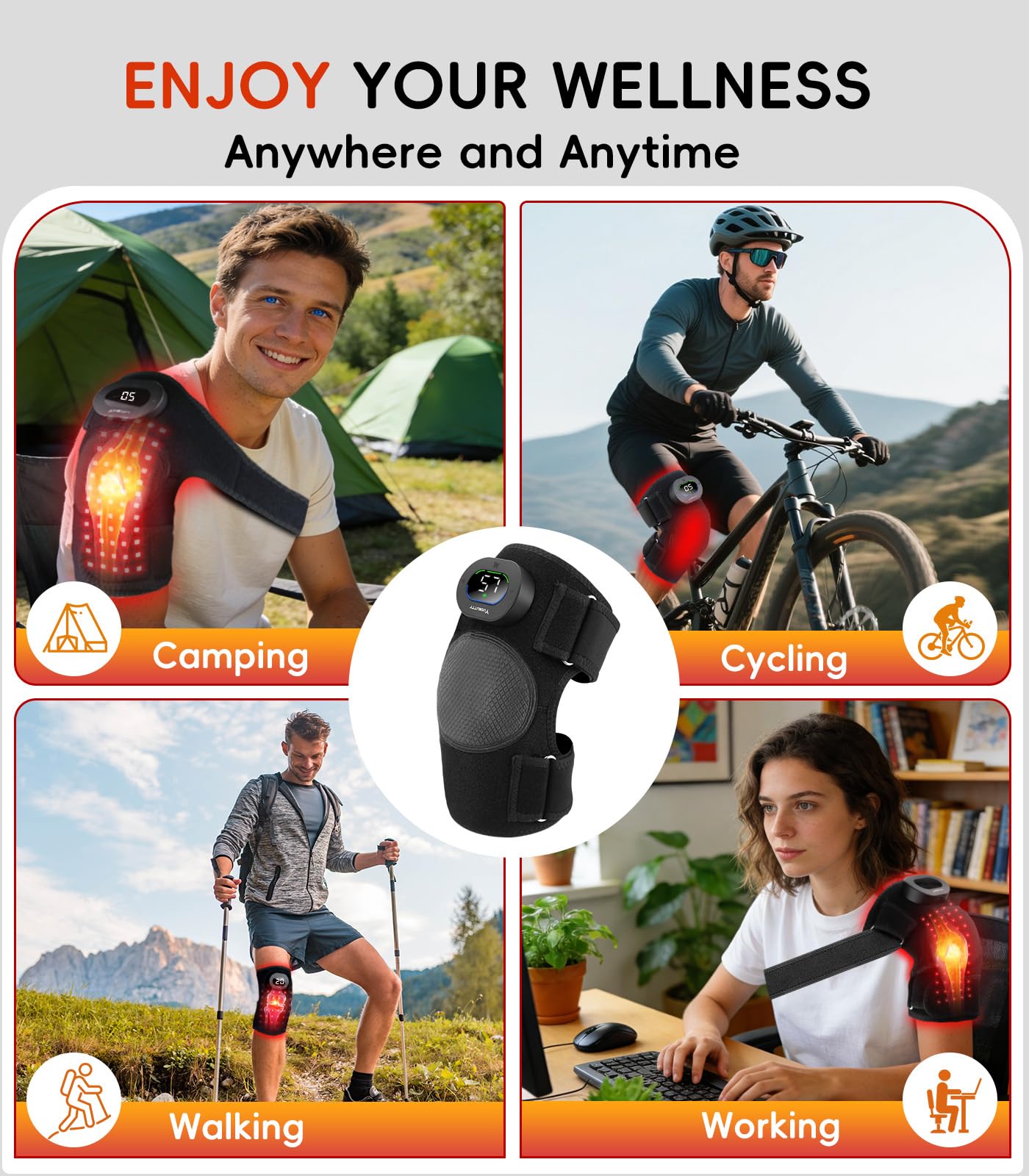 YUQBLITTY 10 Hz pulse mode enhances warmth and comfort for joints.