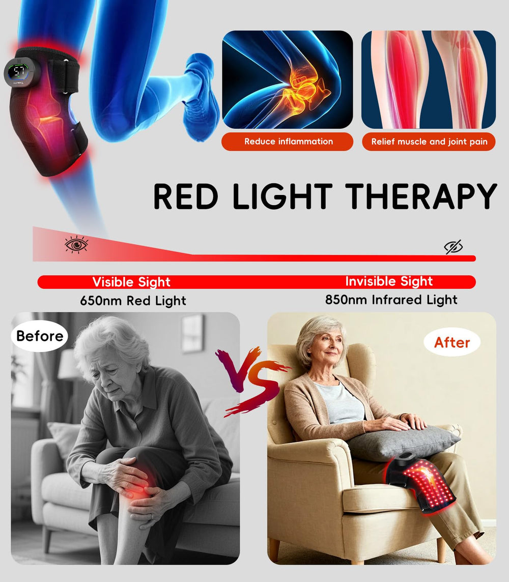 YUQBLITTY cordless knee wrap with rechargeable battery for portable therapy anywhere.