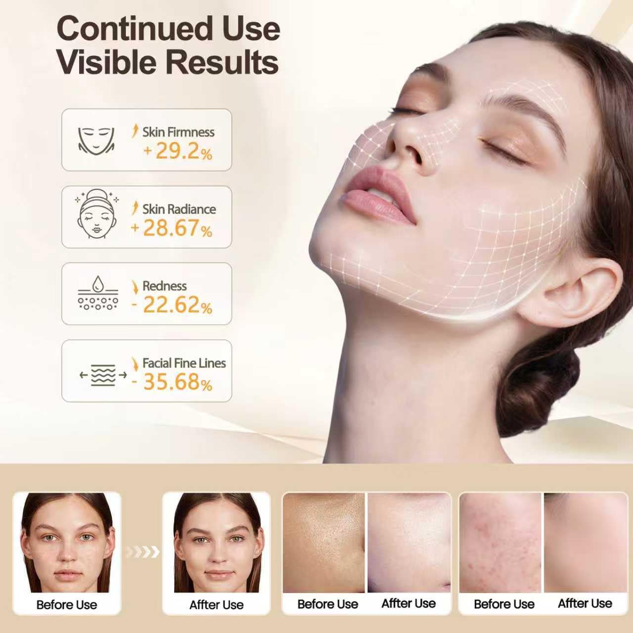 YuRui TENG soft silicone face mask offers gentle wear during sessions.