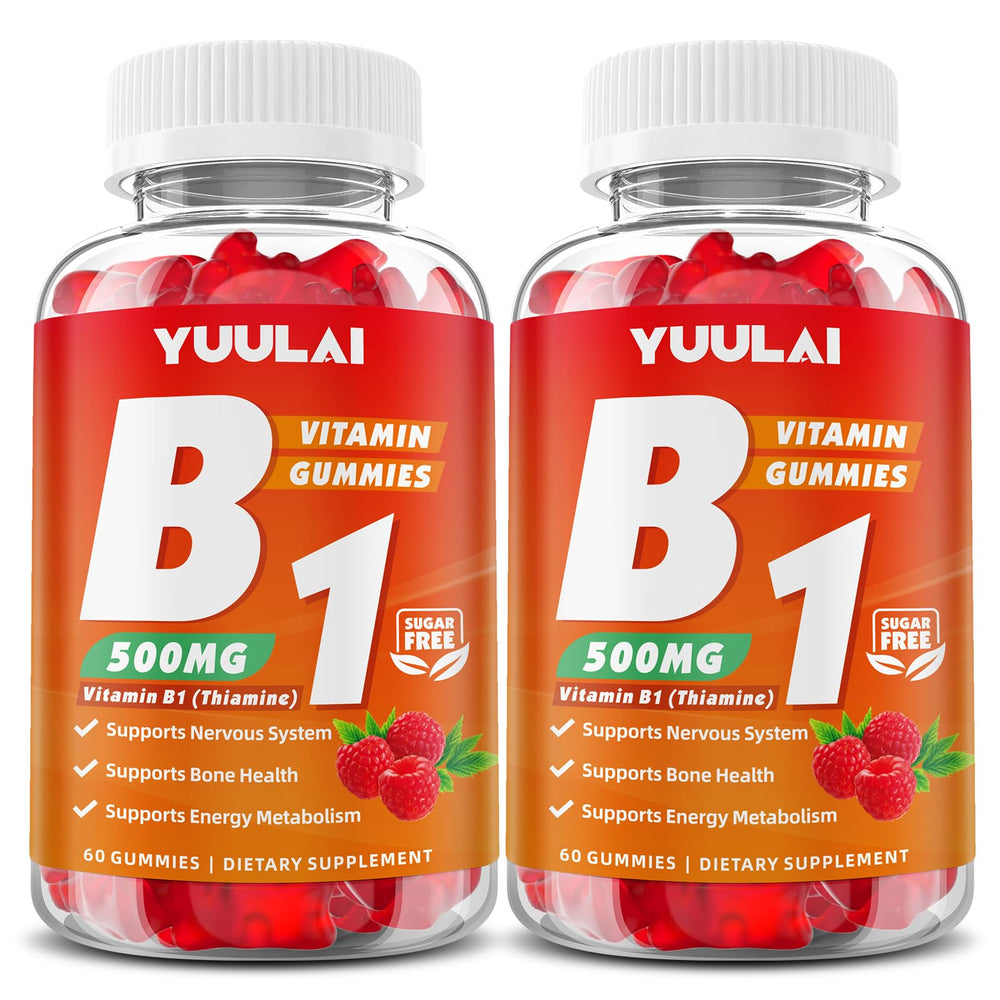 YUULAI Vitamin B1 Gummies bottle front for convenient energy support