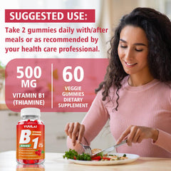 YUULAI B1 Gummies label highlights non GMO vegan and gluten free