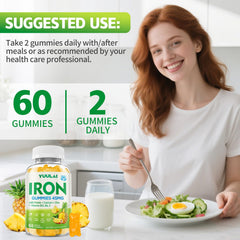YUULAI iron gummies pack 2 communicates value and convenient daily use.