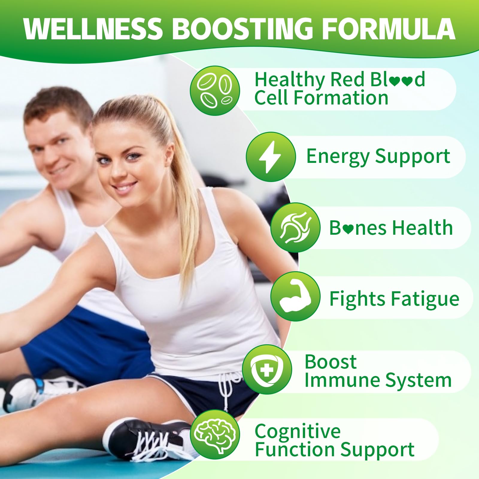 YUULAI iron gummies packaging label confirms vegan and gluten-free formula.