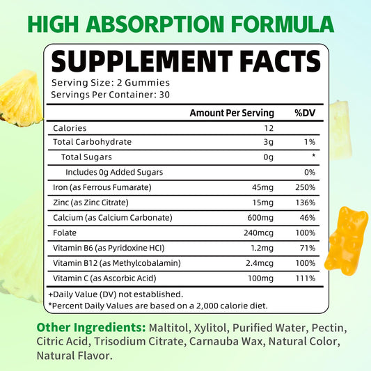 YUULAI iron gummies pineapple chew offers a tasty way to support daily wellness.