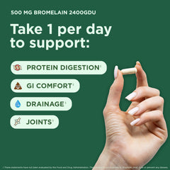 Close-up of Yuve Bromelain capsules for convenient daily enzyme use
