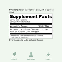 Yuve Bromelain use during meals to aid protein digestion