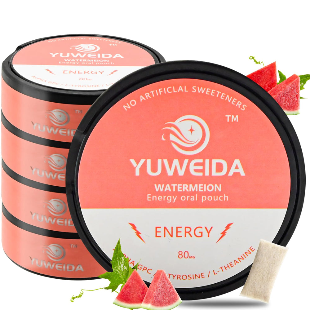YUWEIDA caffeine energy pouches watermelon can view for on-the-go energy