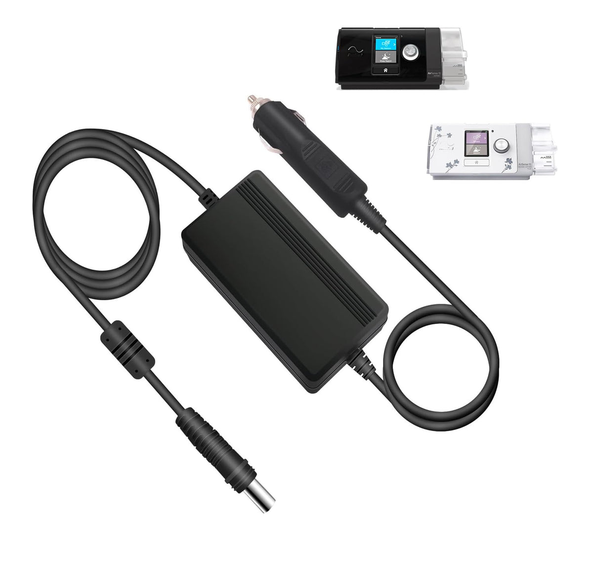 YXQZH 90W car charger for ResMed S10 series powers CPAP devices on the road