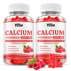 YXSW Calcium Gummies bottle with raspberry flavor for easy daily calcium intake and bone support