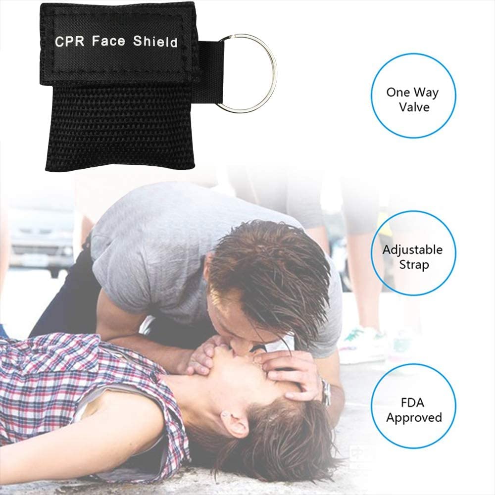 Yzpacc nylon pouch protects the CPR mask and keeps it accessible.