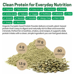 Z Natural Foods Organic Pumpkin Seed Protein Powder texture closeup, fine powder ideal for mixing