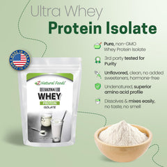 Ultra Whey Isolate label shows 28g protein per serving