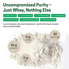Close-up of Ultra Whey Isolate powder showing purity