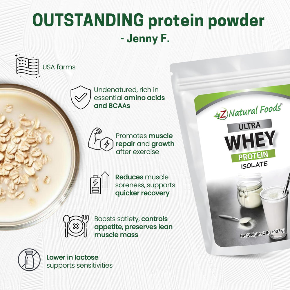 Pouring Ultra Whey Isolate into a glass for versatile mixes