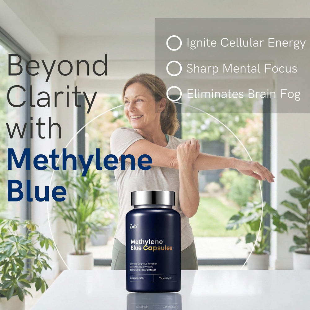 ZAB Methylene Blue capsules pour shows convenient daily dosage
