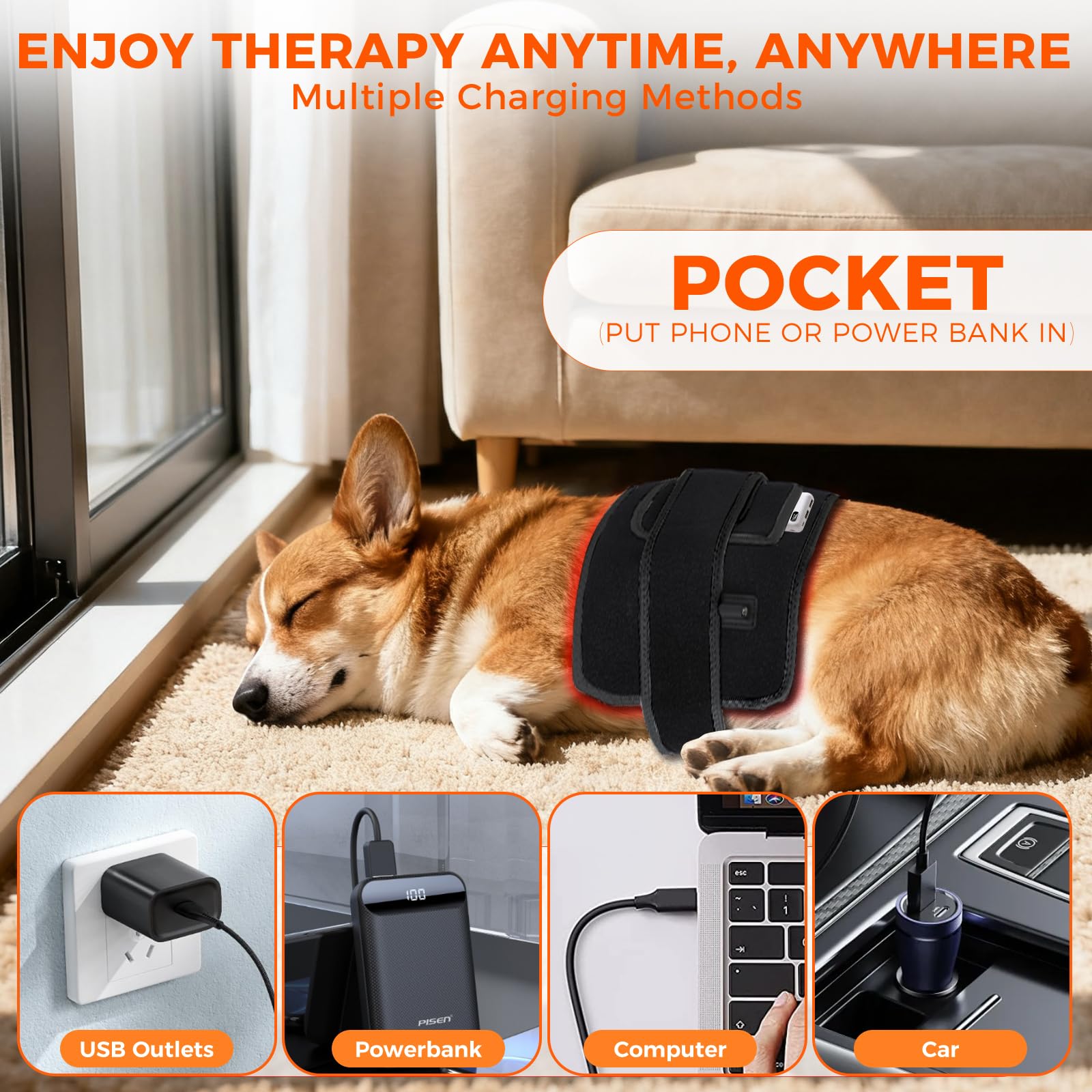 ZAEXAE infrared belt powered by USB, easy home use anytime.